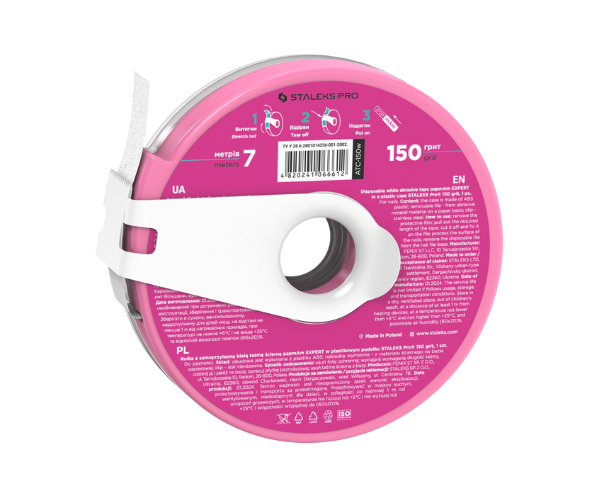 Weißes Wechselfeilenband auf Rolle STALEKS ATC papmAm, staubgeschützte Rolle, Länge 6 Meter, verschiedene Körnungen - Ivaka Store