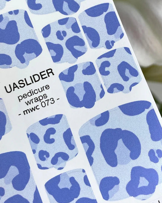 Pediküre-Folien 073, Zweifarbiger Tierprint in Hellblau