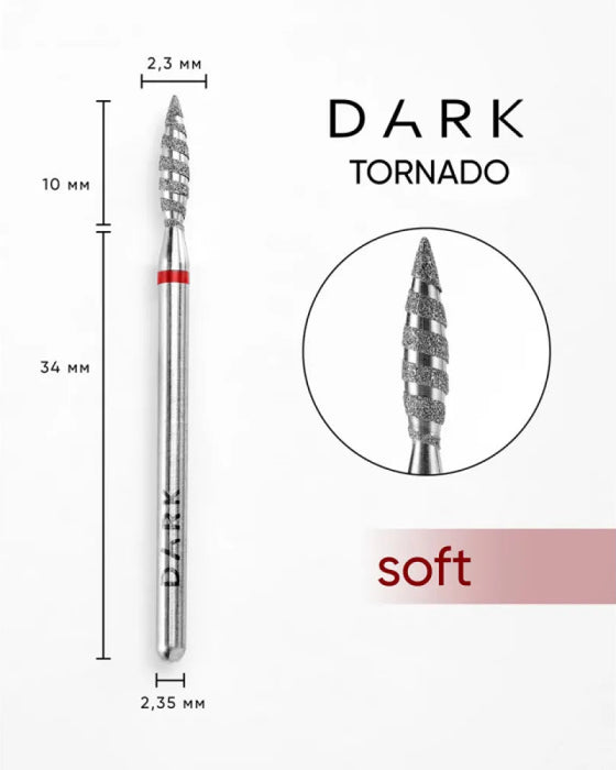 DARK Diamant-Fräser Nr.124 roter Flamme Tornado 2.3