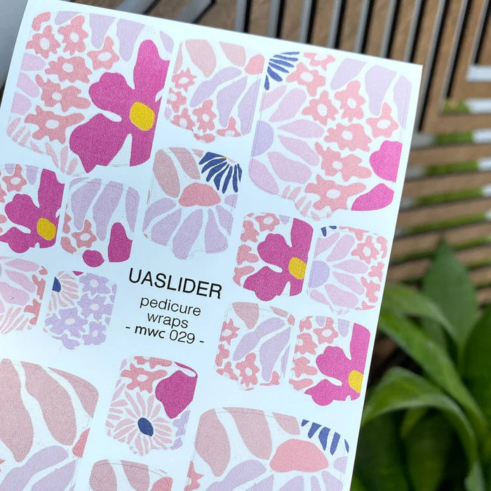 Pediküre-Folien 027, Rosa Retro-Blumenmix