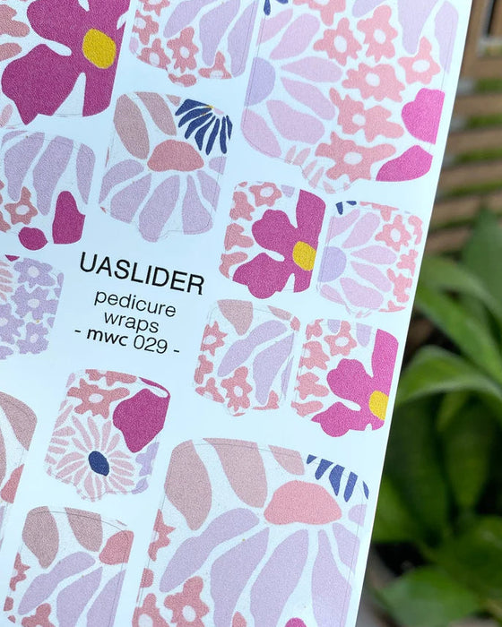 Pediküre-Folien 027, Rosa Retro-Blumenmix