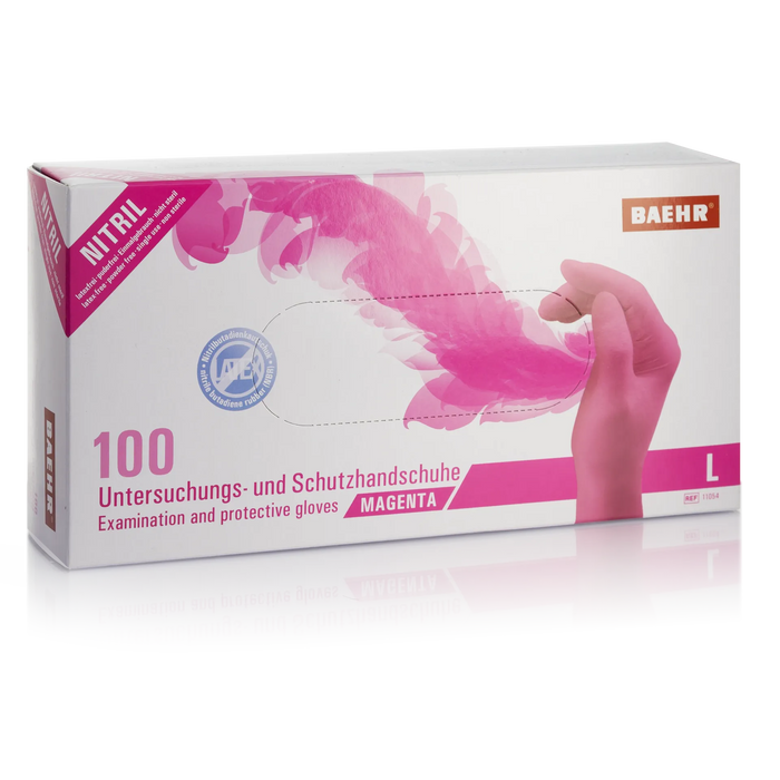BAEHR Handschuhe Nitril magenta, 1 Pack (100 Stk.)