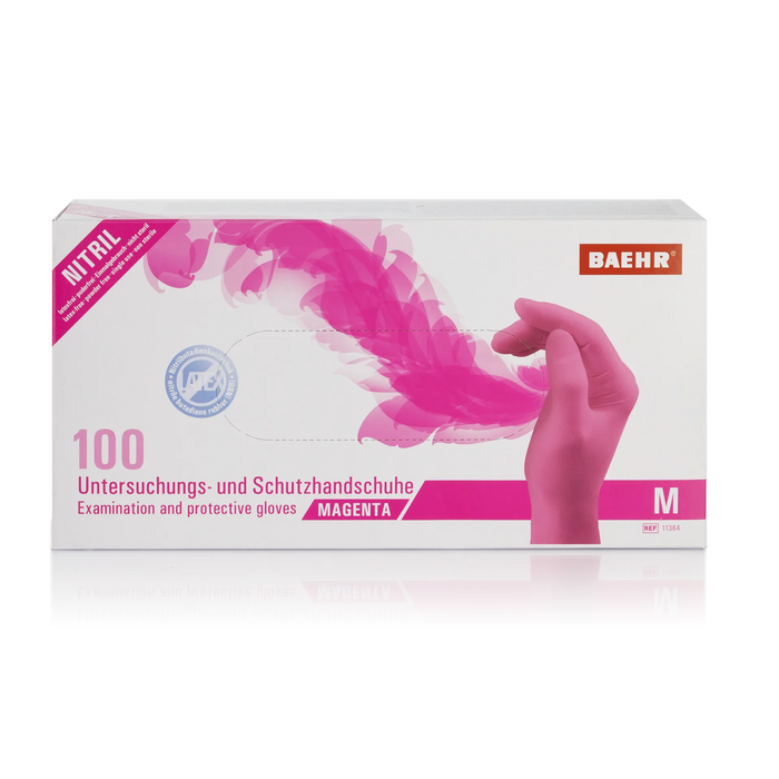 BAEHR Handschuhe Nitril magenta, 1 Pack (100 Stk.)