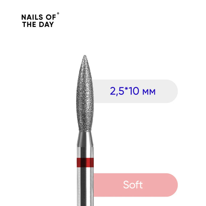 NAILSOFTHEDAY Diamant-Fräser “Flamme” rot 2,5*10 mm - Ivaka Store