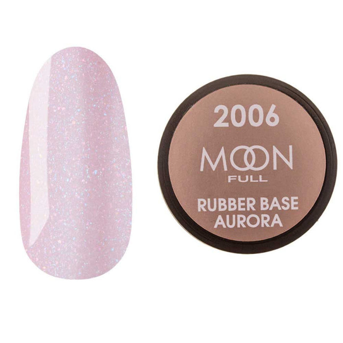 MOON FULL RUBBER BASE AURORA №2006 mit Shimmer, 8-15 ml - Ivaka Store