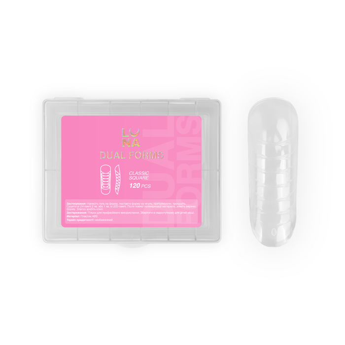 Lunamoon Dual Nail Forms Сlassic Square, 120 pcs - Ivaka Store