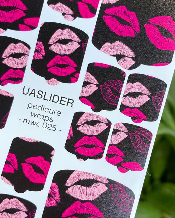Pediküre-Folien 025, Rosa & Pinkfarbener Kuss-Print