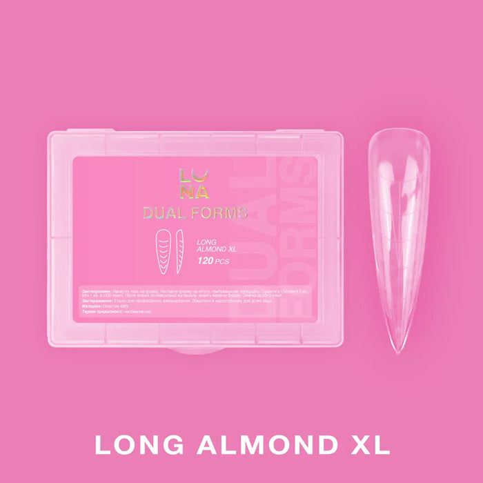 Lunamoon Dual Nail Forms Long Almond XL, 120 pcs - Ivaka Store