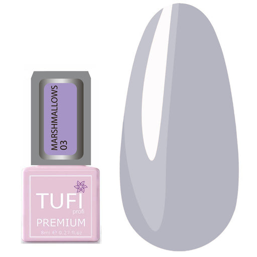 Gellack TUFI profi PREMIUM Marshmallows №03 trendiges Lavendel-Grau 8ml (0102480) - Ivaka Store