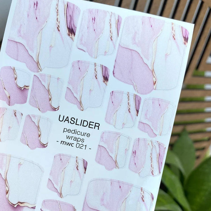 Pediküre-Folien 021, Lavendel & Weißer Stein