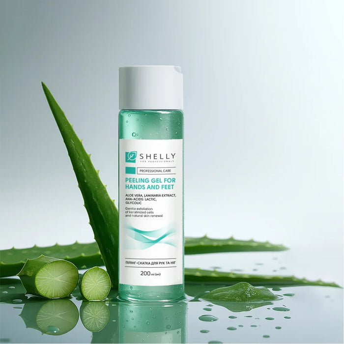 Shelly Peeling gel for hands and feet with aloe vera, mint extract and aha-acids, 200 ml - Ivaka Store