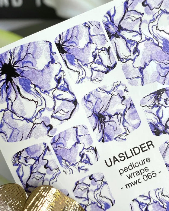 Pediküre-Folien 065, Lavendel-Blumenmotiv