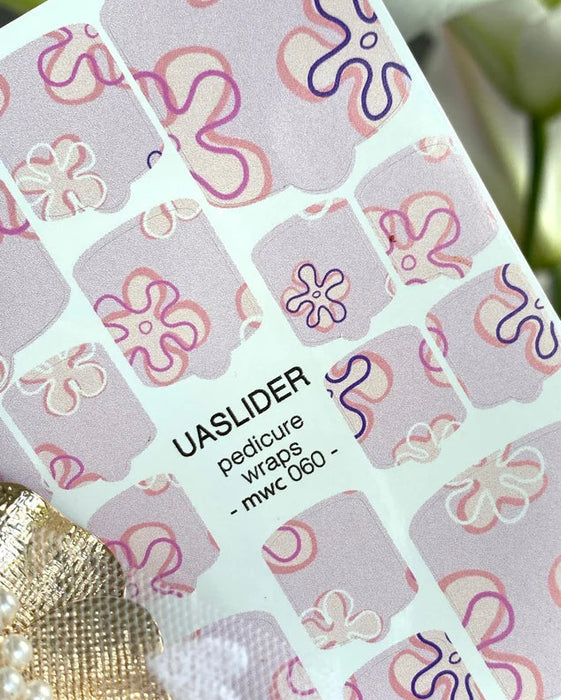 Pediküre-Folien 060, Flieder- und violettes Blumenmuster