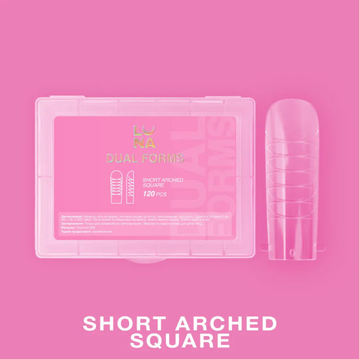 Lunamoon Dual Nail Forms Short Arched Square, 120 pcs - Ivaka Store