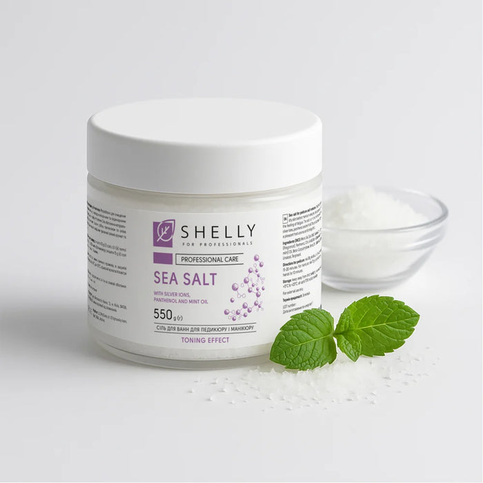 Shelly Sea salt for pedicure and manicure with with silver ions, panthenol and mint oil, 550 g - Ivaka Store