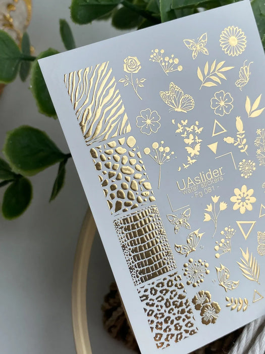 Sticker Water Decal Fg-081, Blumen & Animal Print