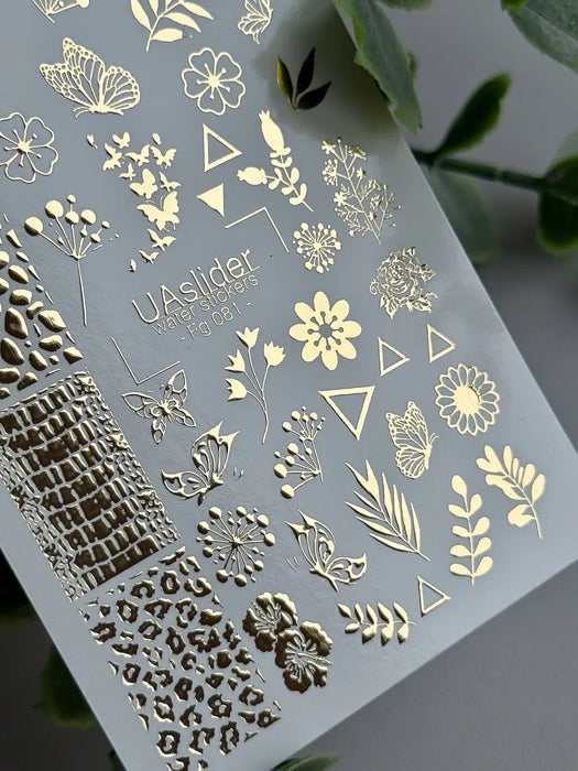 Sticker Water Decal Fg-081, Blumen & Animal Print