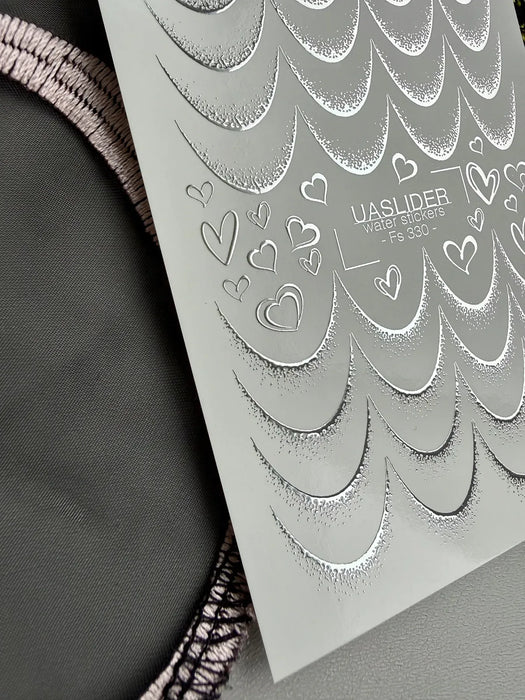 Sticker F-330, Silber Elemente