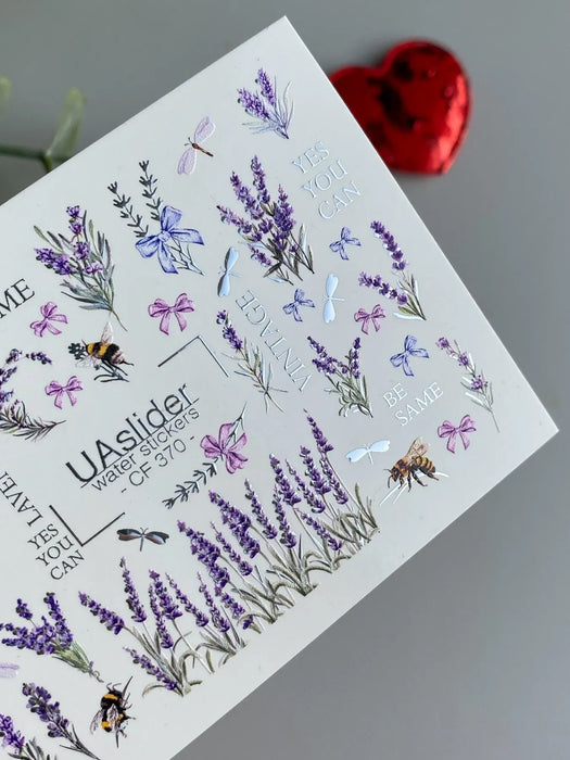 Sticker Water Decal CF-370, Lavender, Bees & Butterflies