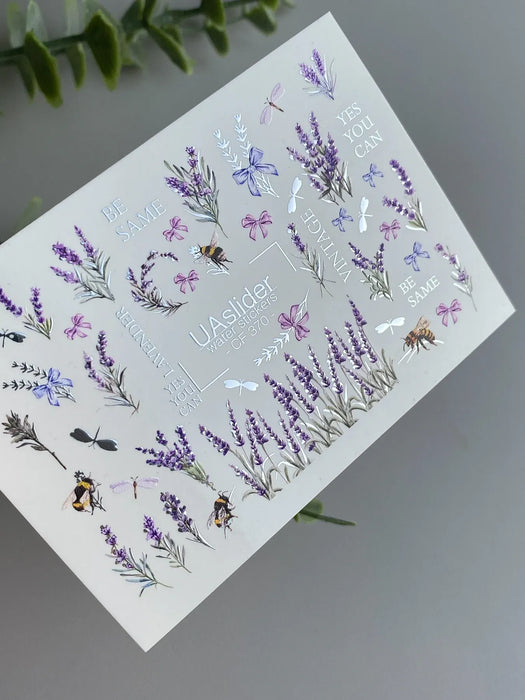 Sticker Water Decal CF-370, Lavender, Bees & Butterflies