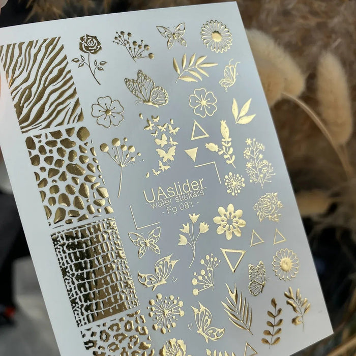 Sticker Water Decal Fg-081, Blumen & Animal Print