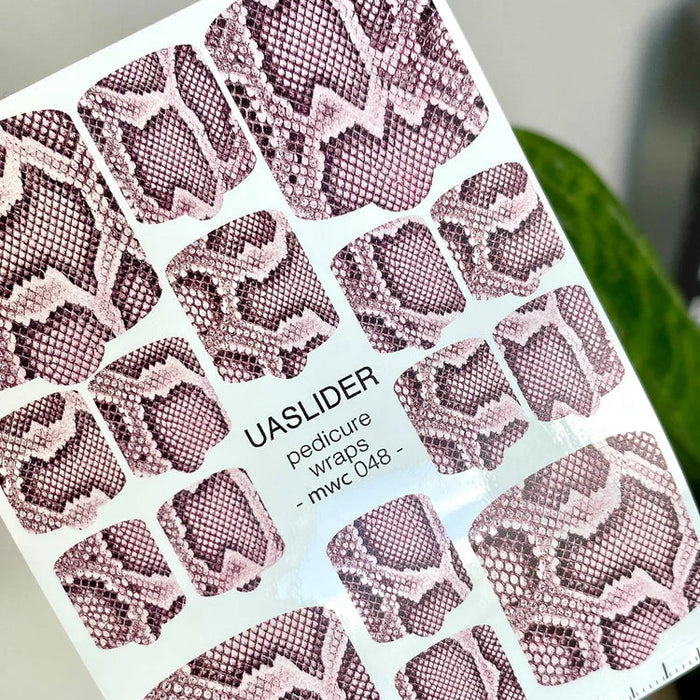 Pediküre-Folien 048, Rosa-Mauve-Pythonmuster