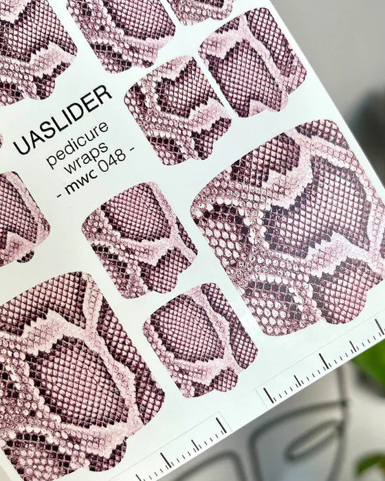 Pediküre-Folien 048, Rosa-Mauve-Pythonmuster