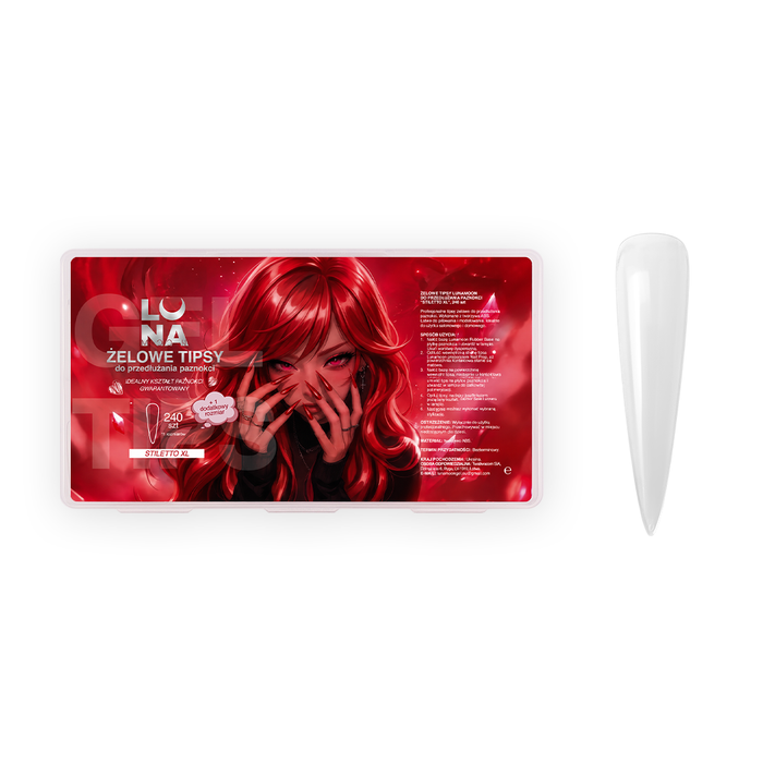 Lunamoon Gel Tips Stiletto XL, 240 St