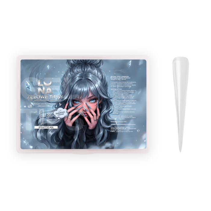 Lunamoon Gel Tips Stiletto XXL, 120 St