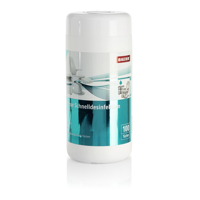 BAEHR Tücher zur Schnelldesinfektion, 1 Dose (100 Stk.)